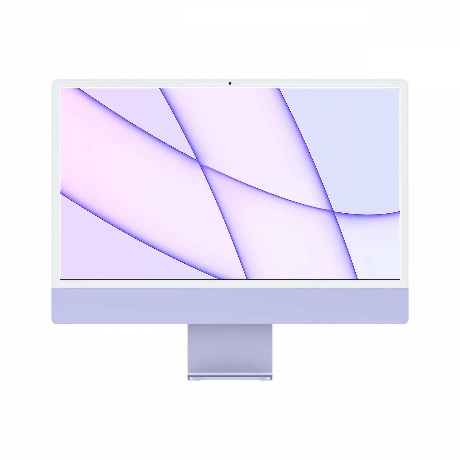 iMac Apple 2021 M1 24 дюймів 16 ГБ RAM 2 ТБ SSD QWERTY англійська фіолетовий відновлений, фото №1