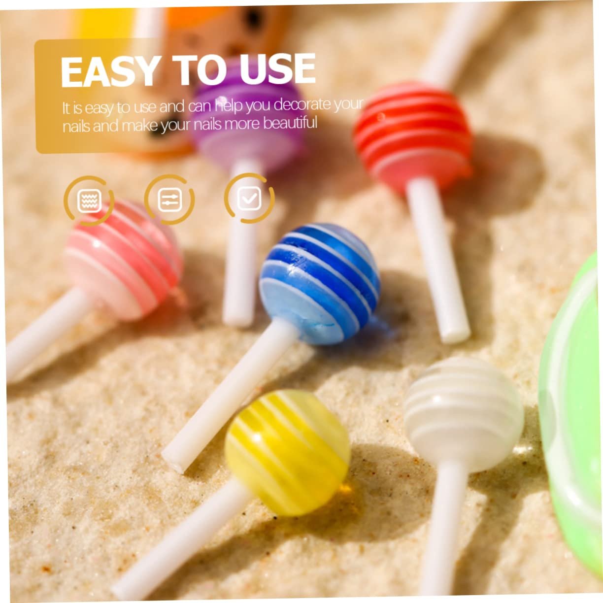 Подвески для ногтей FOMIYES Леденец, 100 штук, фото №4