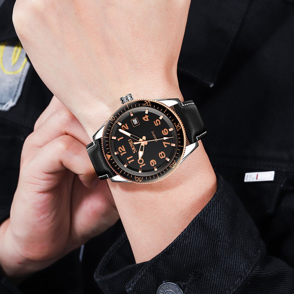 Годинник Skmei 9232LRGBK Rose-Gold Black Leather SALE, фото №4