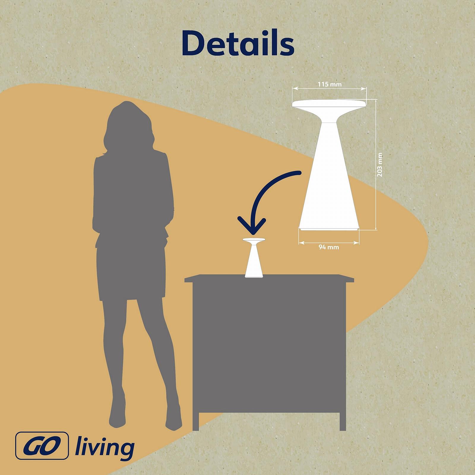 Настільна LED лампа MÜLLER-LICHT Ivy Акумуляторна 2700 K Плавно димована IP54 Біла, фото №3