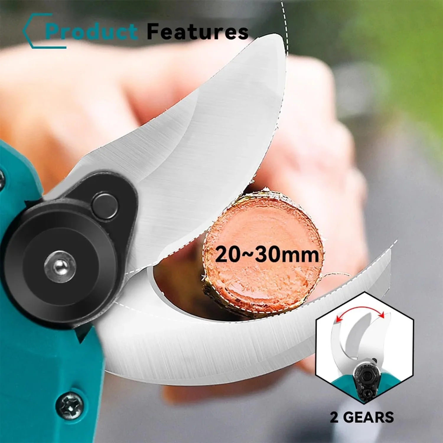 Секатор акумуляторний Geevorks 21V 30 мм (2 акумулятори), фото №6