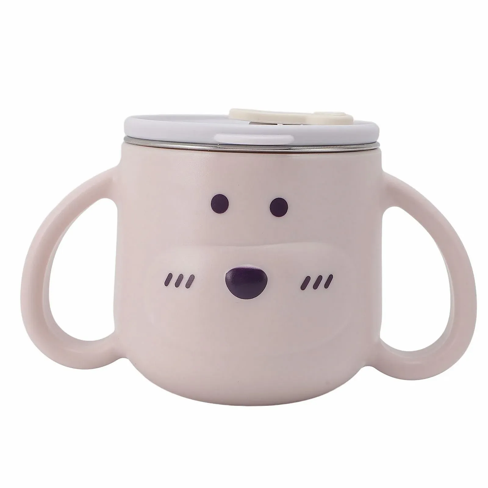 Кухоль Naroote з соломинкою з нержавіючої сталі з подвійними стінками 250 мл малюнок Рожева мавпа, фото №1