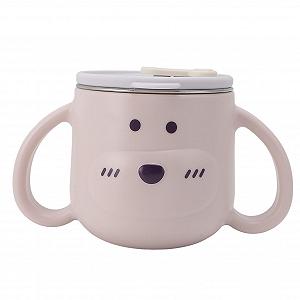 Кухоль Naroote з соломинкою з нержавіючої сталі з подвійними стінками 250 мл малюнок Рожева мавпа - Фото 1