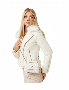 Сумка GUESS Giully Mini 2 Compartment Convertible Flap XS White Multi synthetic.ua - Фото 1