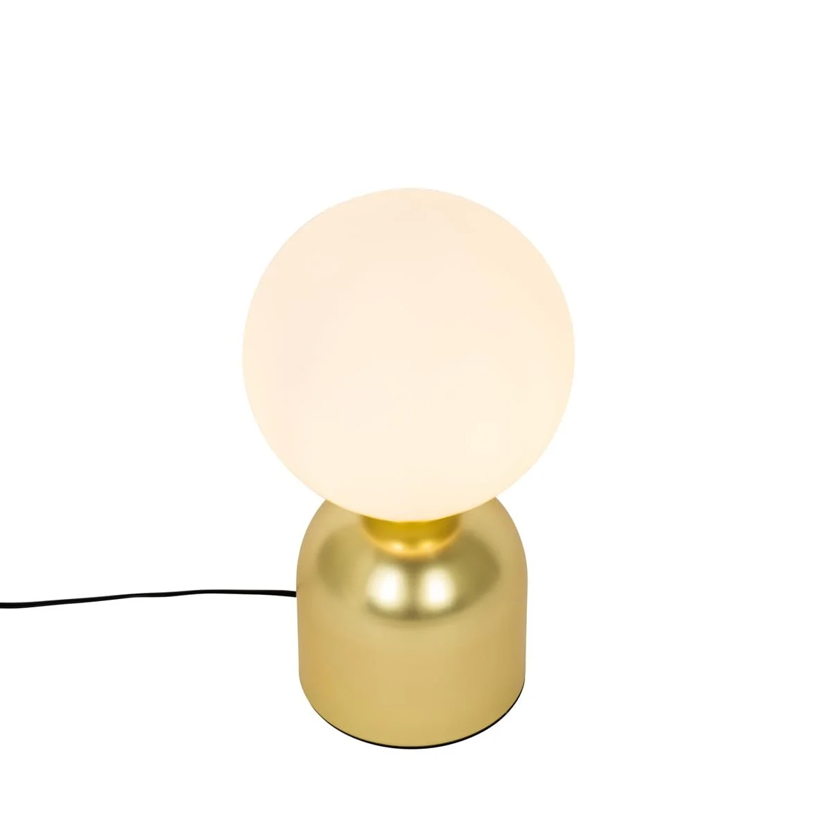 Настільна лампа Qazqa Hotel Chic Pallon Trend I Сферична Сталева куля LED E27 Золота Латунь з опаловим склом, фото №5