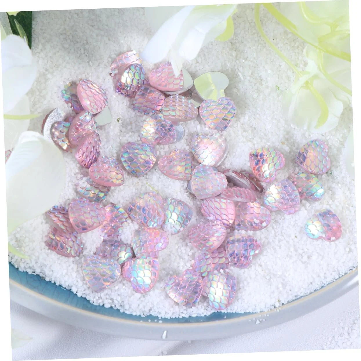 Наповнювач для вази NUOBESTY 150 штук, круглі скляні намистини, рожевий колір русалки, фото №5
