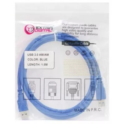 Дата кабель USB 3.0 AM/AM 1.5m EXTRADIGITAL KBU1629, фото №2