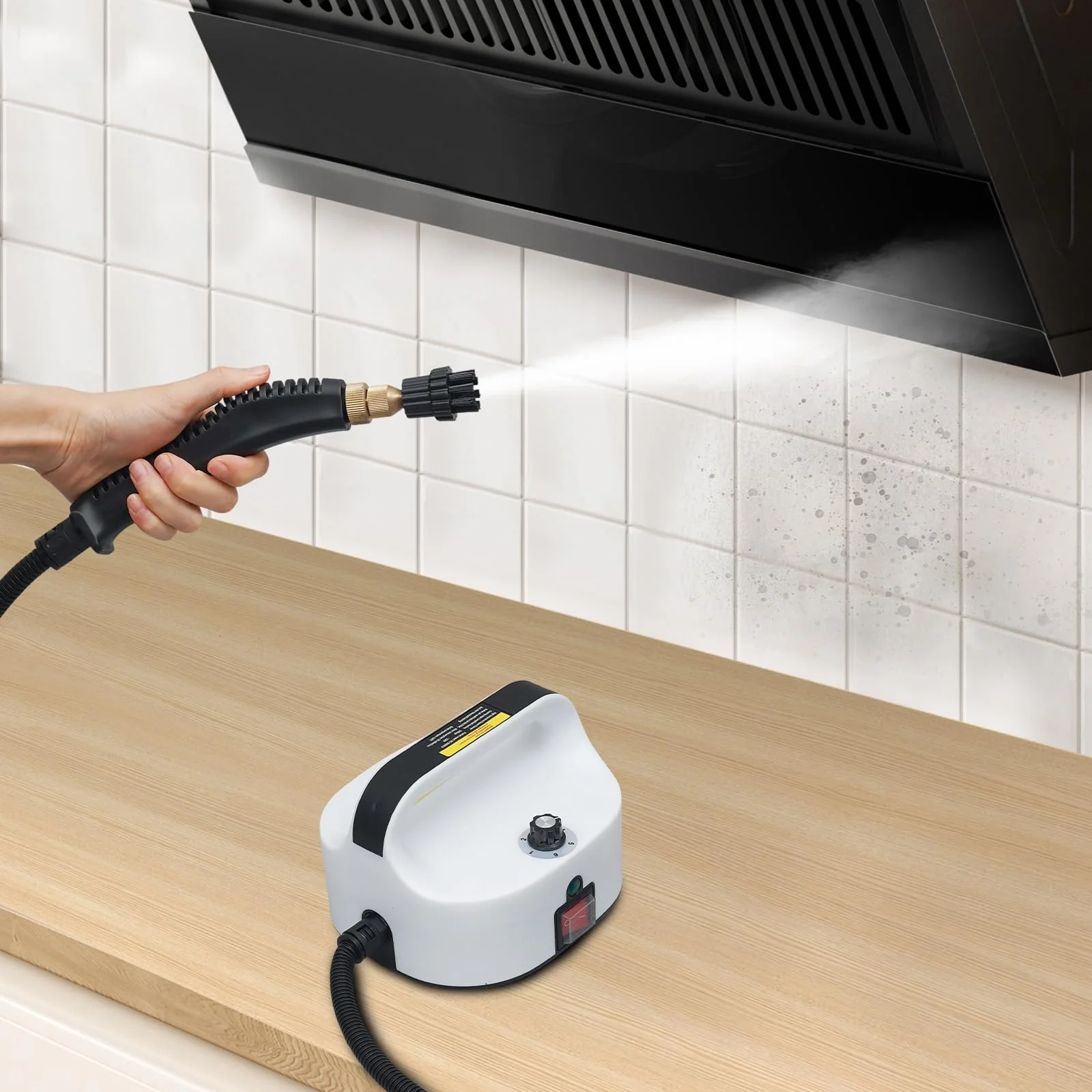 Пароочисник ручний 3800 W 6 рівнів Чорний, фото №8 Пароочисник ручний 3800 W 6 рівнів Чорний, фото №8