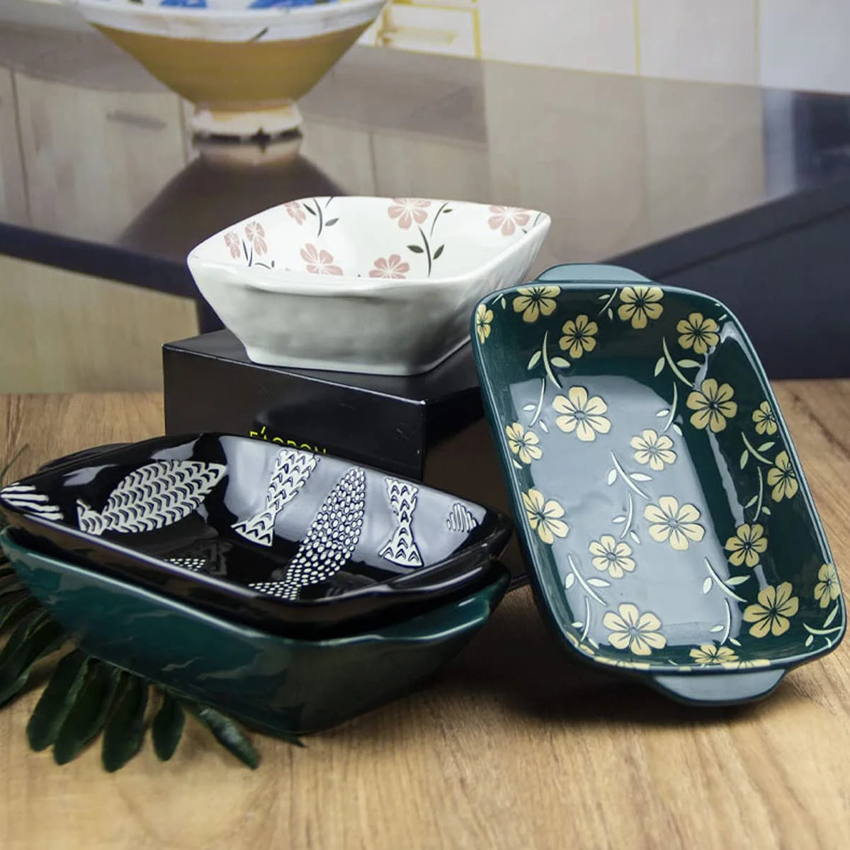 Набір форм для запікання Керамічний Прямокутний З подвійними ручками C, фото №3