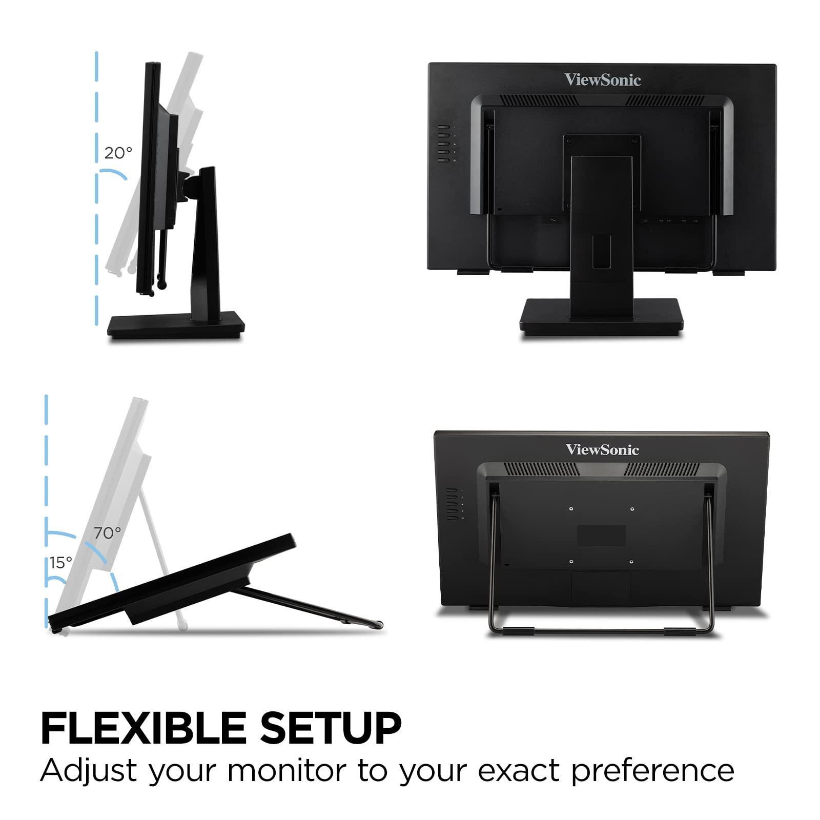Монитор Viewsonic TD2465 59,6 см (24 дюйма) сенсорный (Full HD, HDMI, USB, 10-точечный мультитач, встроенная подставка, динамик) - черный, фото №4