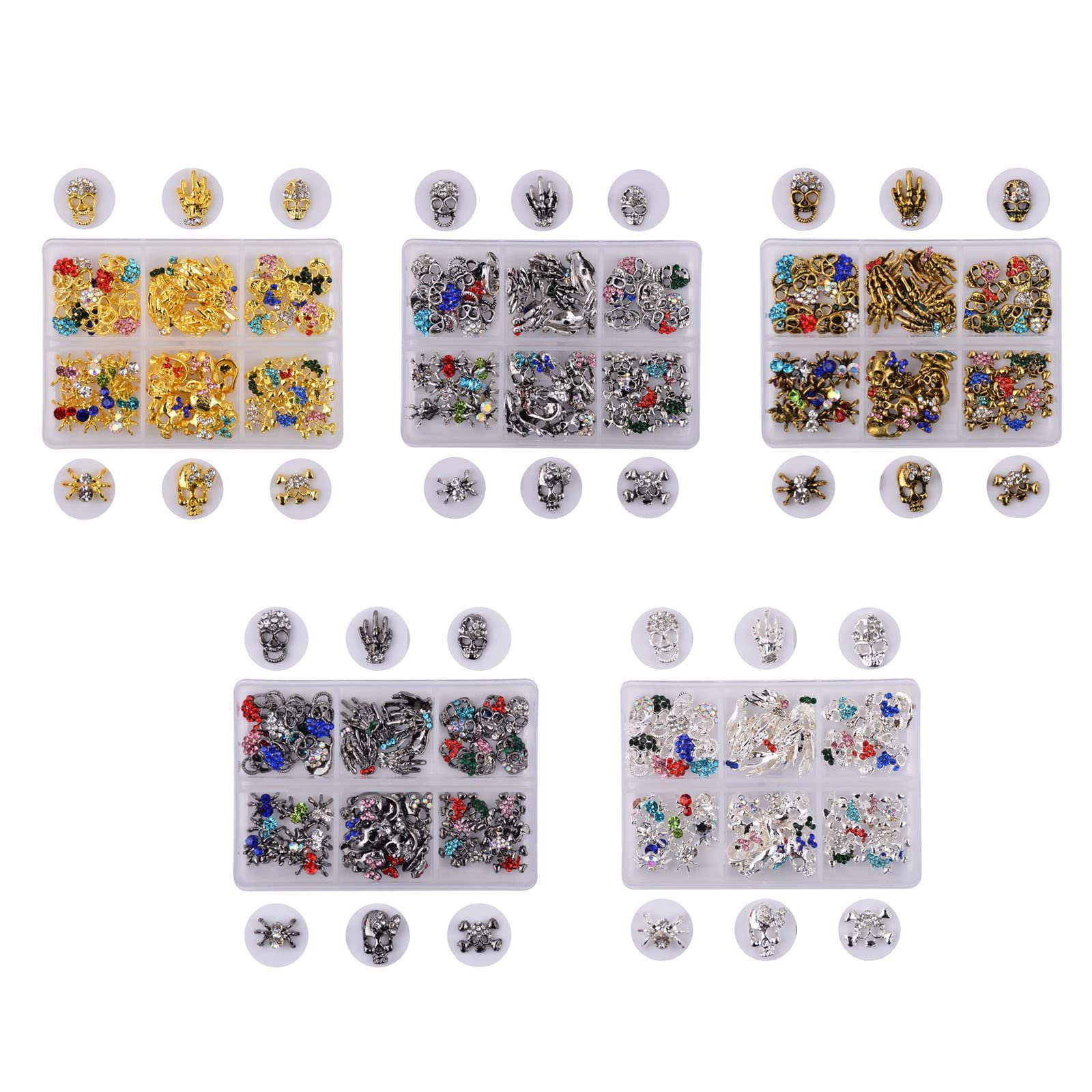 Прикраси 3D для Нігтів, Череп з Ювелірною Прикрасою, фото №7