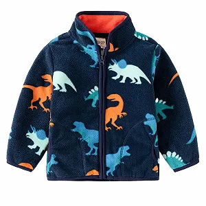 Флісова куртка для малюків NautySaurs для весни та осені, легке пальто з принтом на повній блискавці, верхній одяг - Фото 1