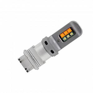 Автолампа для американских авто с обманкой Terra P27/7W 3157 цоколь W2.5x16q, 3535x12smd белый желтый 12V - Фото 1