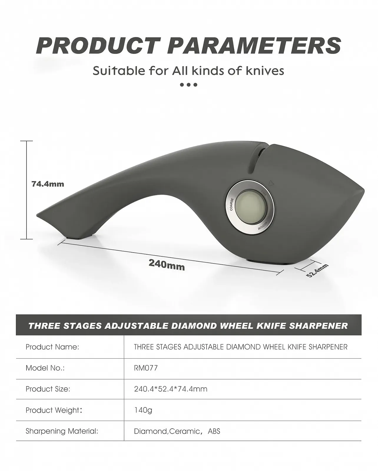 Точило для ножів Erised Bifrost ручна алмазна 3-рівнева 140 г з нековзною основою, фото №2 Точило для ножів Erised Bifrost ручна алмазна 3-рівнева 140 г з нековзною основою, фото №2