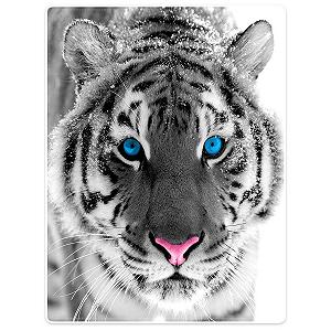 Одеяло Violetpos Флисовое Мягкое Теплое Уютное Фланелевое для дивана Сибирский Тигр Голубые Глаза 150 x 200 см - Фото 1