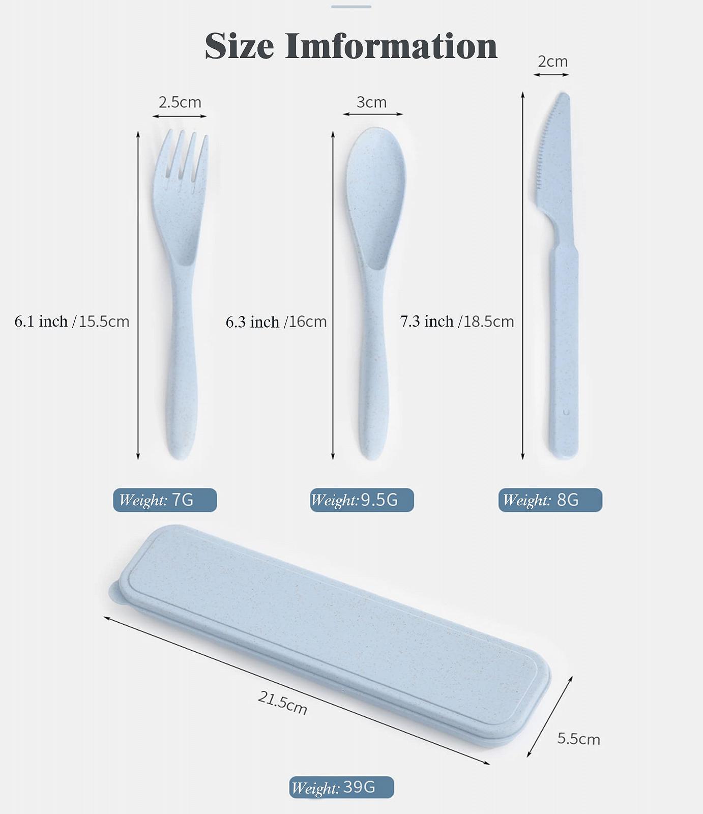 Комплект столових приборів UBRAVE Портативні пластикові набори 4 штуки, фото №7