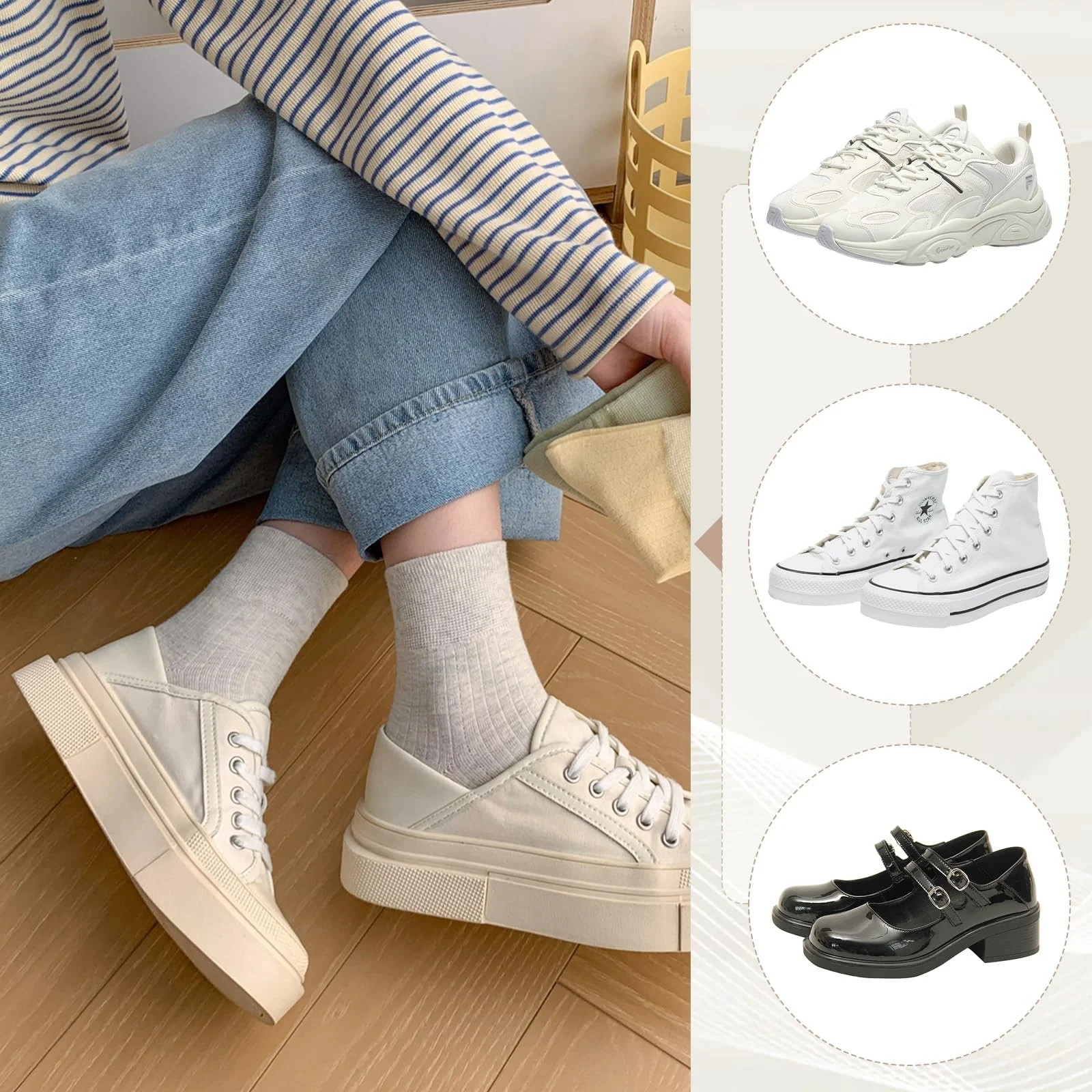 Шкарпетки в рубчик Жіночі Білі 35-41, фото №5