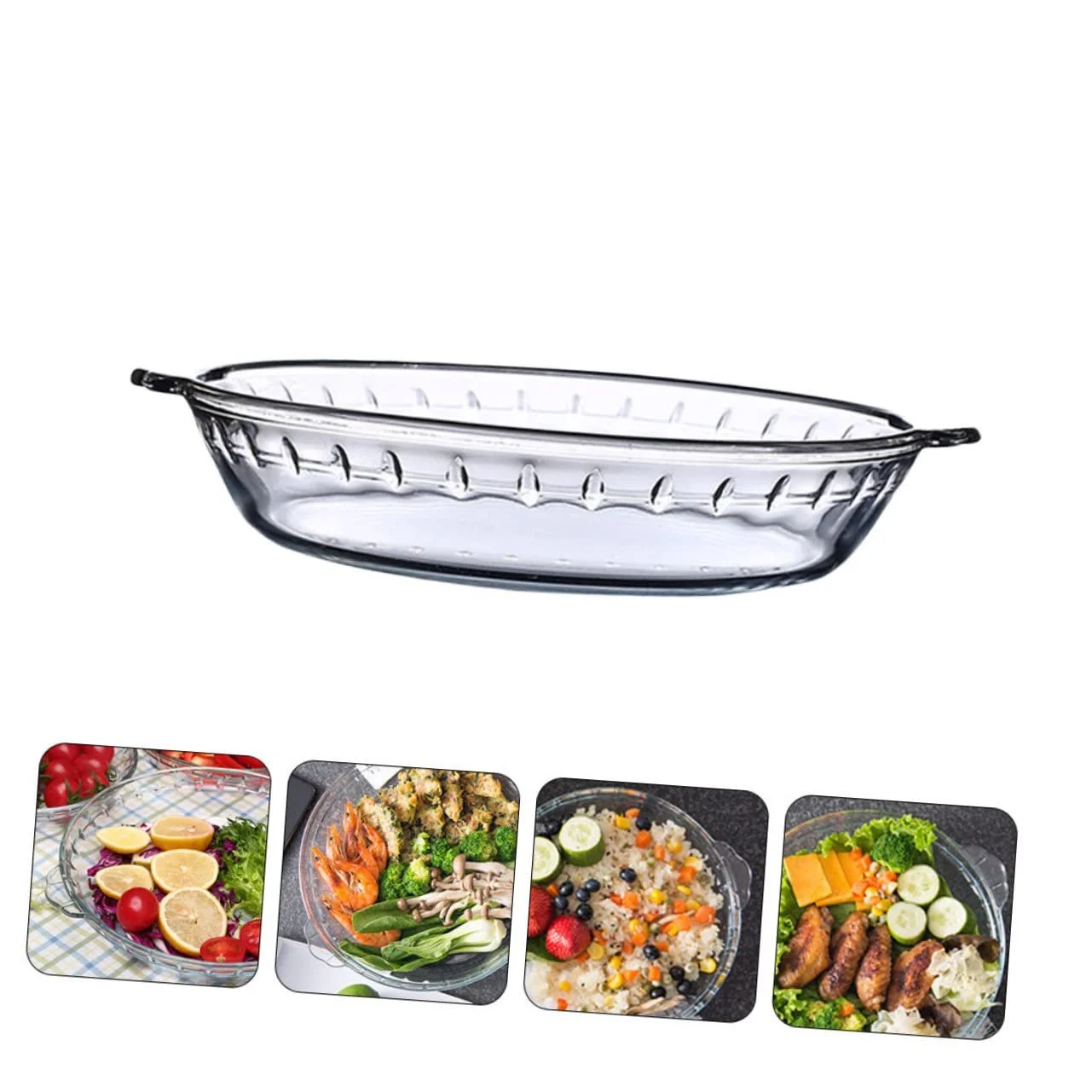 Форма для запекания Homoyoyo Стеклянная Термостойкая Круглая Подходит для микроволновой печи и посудомоечной машины, фото №7