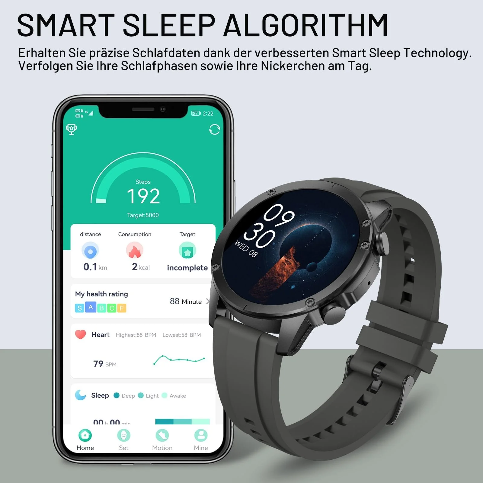 Смартгодинник Military Чоловічий, 1.43-дюймовий AMOLED-дисплей, фото №6