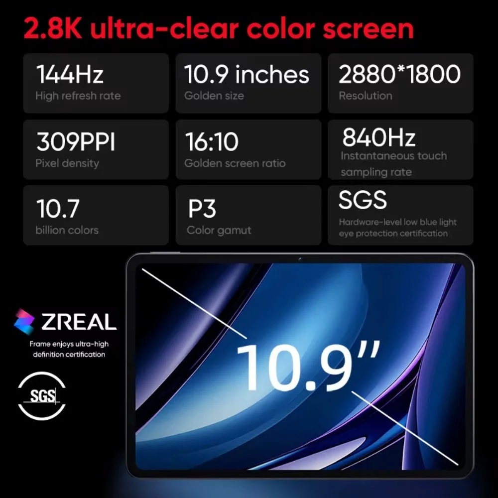 Планшет Nubia Pad Pro Black 10.9" 12/256GB Snapdragon 8 Gen3 Wi-Fi, фото №5