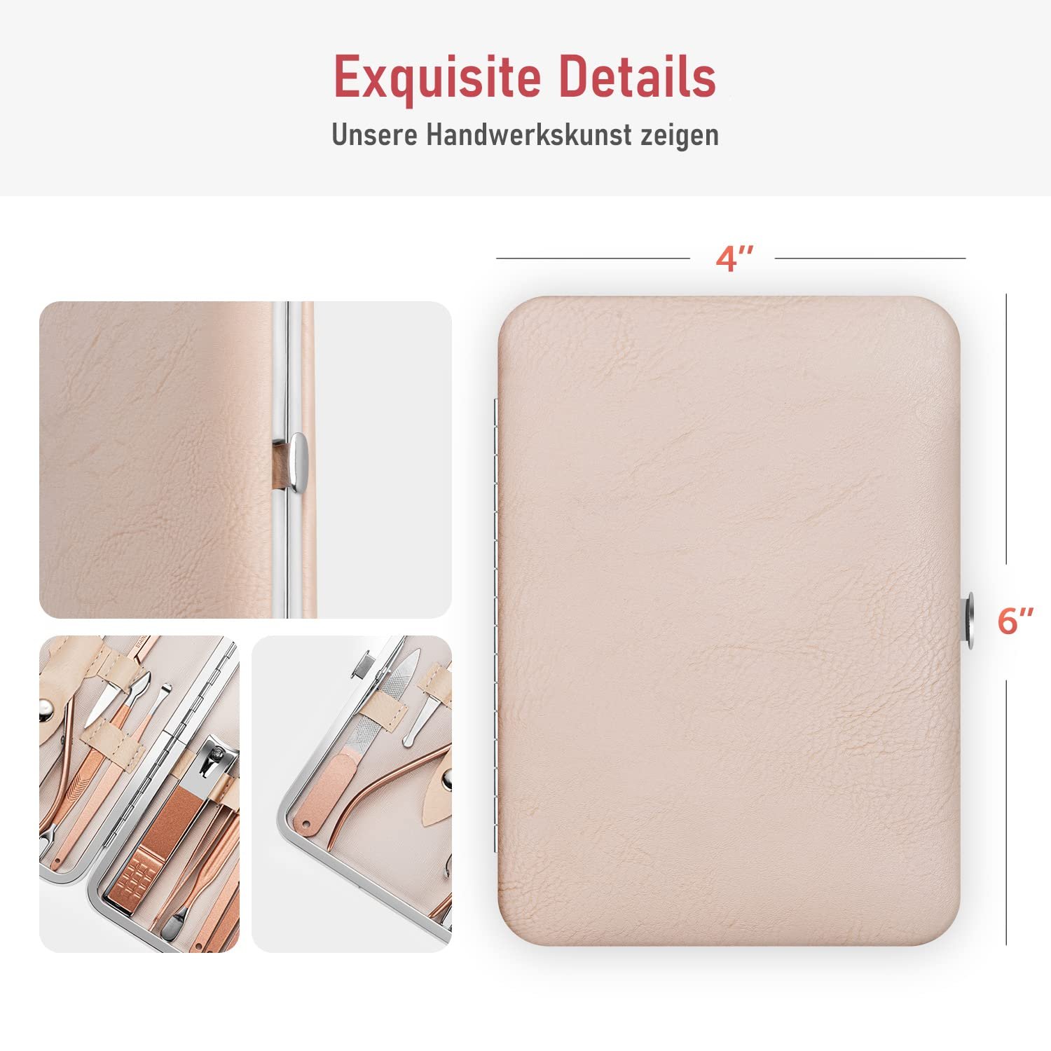 Набір для манікюру Akake, інструменти для нігтів 18 в 1 з розкішним дорожнім футляром для чоловіків і жінок, фото №6 Набір для манікюру Akake, інструменти для нігтів 18 в 1 з розкішним дорожнім футляром для чоловіків і жінок, фото №6