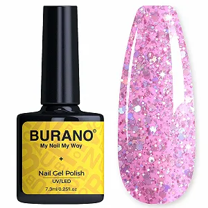 Гель-лак для нігтів з блискітками BURANO Glitter з голографічним ефектом LP22 - Фото 1