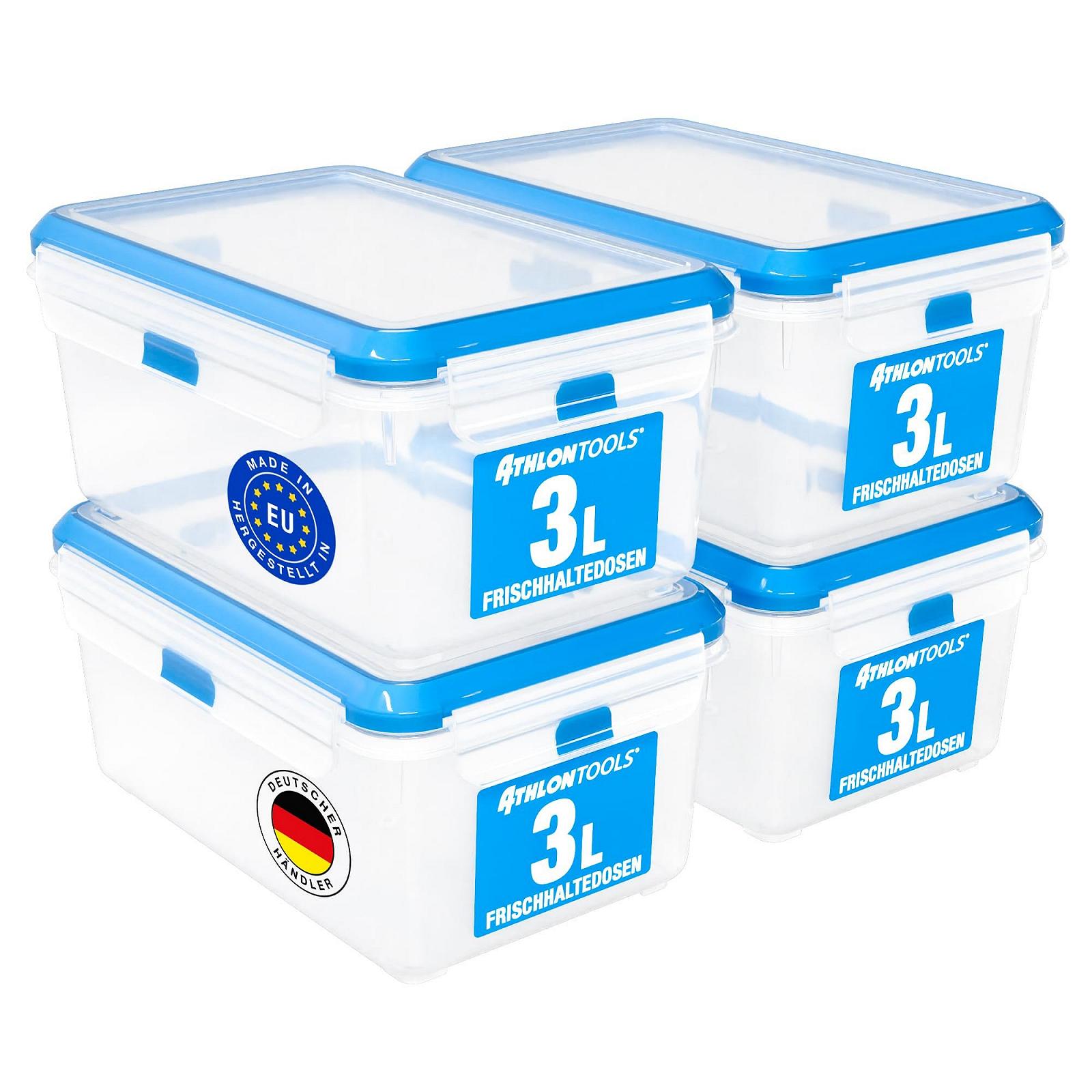 Набір контейнерів для зберігання їжі ATHLON TOOLS 4 x 3 л герметичні, фото №1