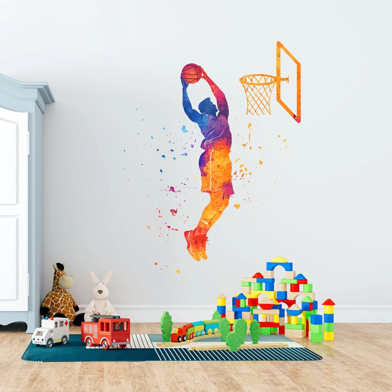 Наклейка на стіну Basketball Slam Dunk 80 x 100 см PVC, фото №5