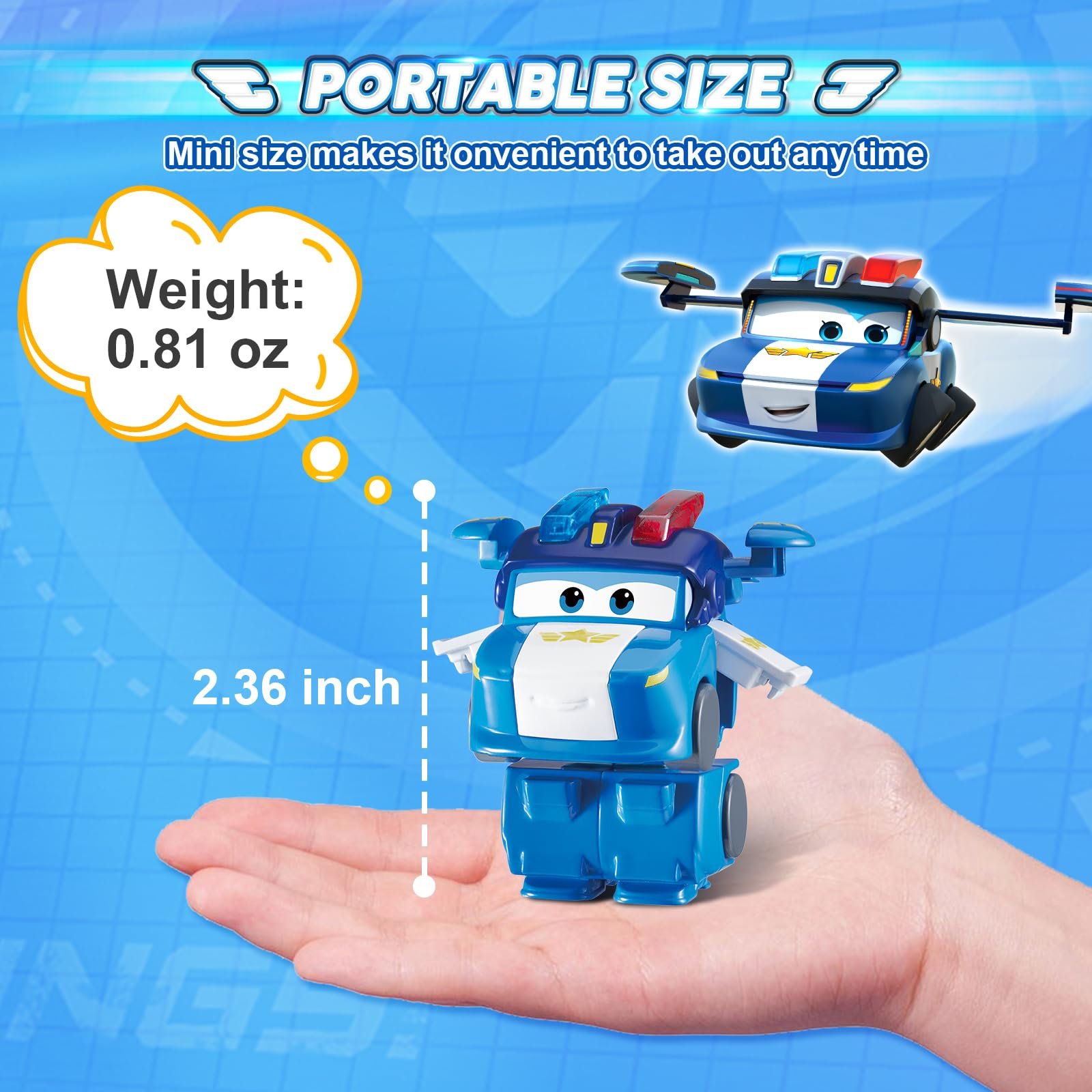 Фигурка-трансформер Super Wings Lucie, 5 см, синяя, фото №6