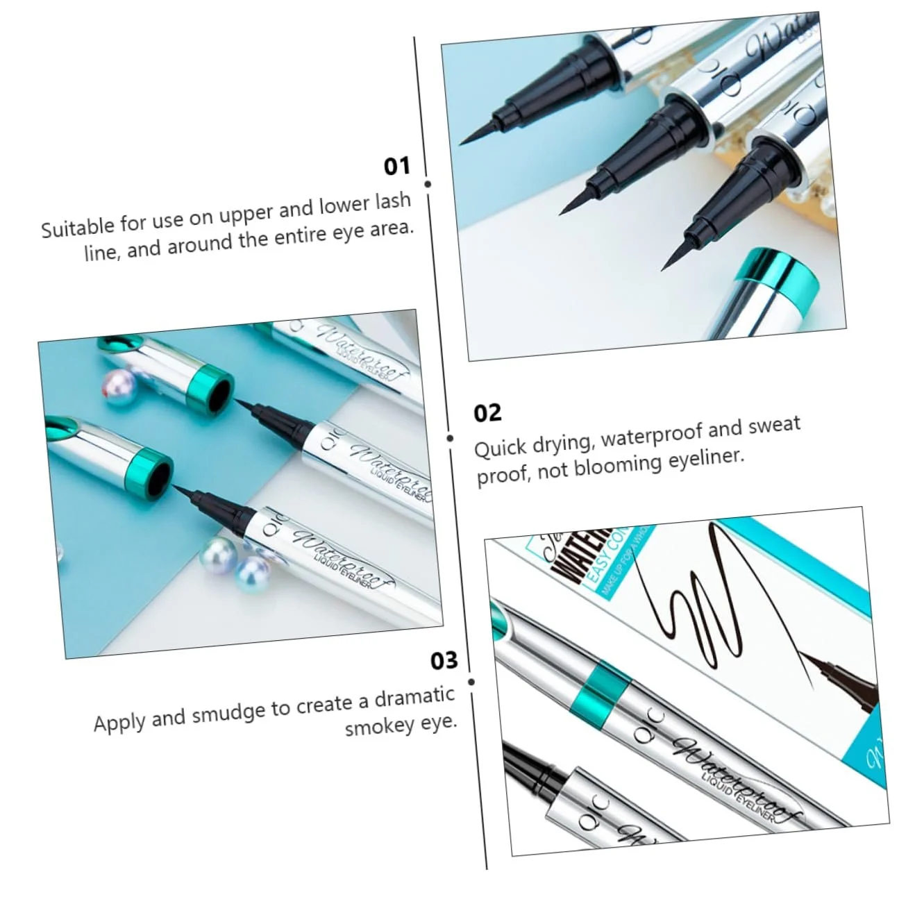 Підводка для очей FRCOLOR Тонка рідка Водостійка, фото №3