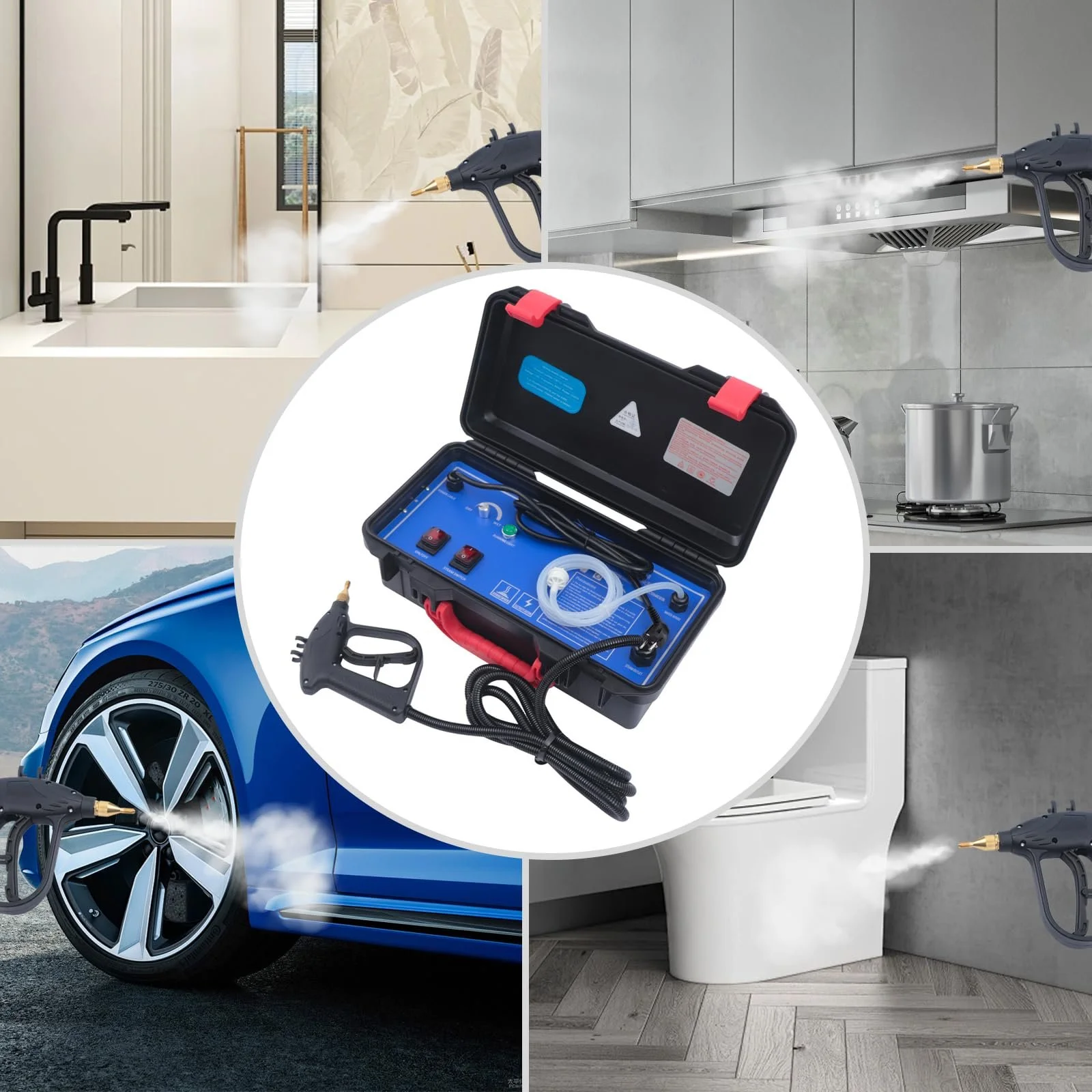 Пароочисник WooDerson 3000W 220V 100-130°C 3-5 бар Шланг 3 м, фото №4