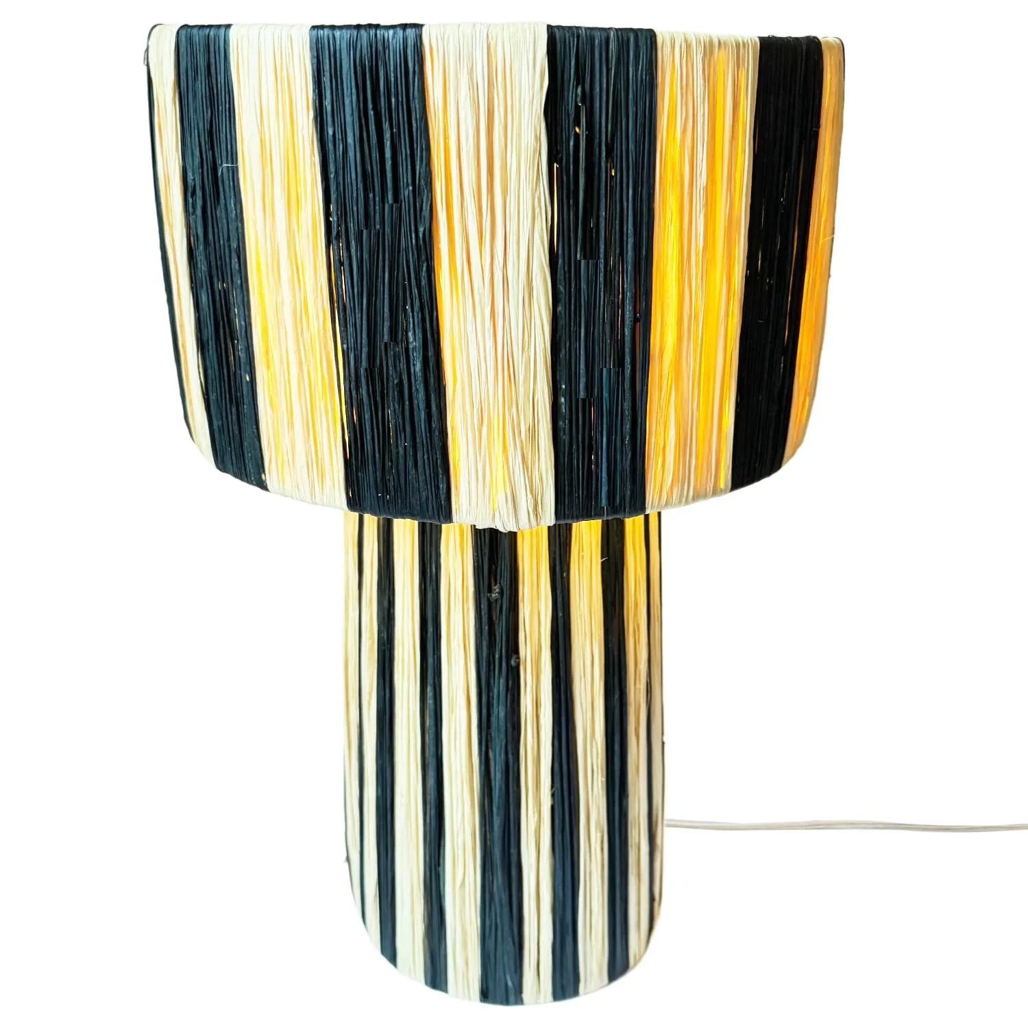 Настільна лампа Marrakech Morjana 42 см Рафія Бохо E27 Бежево-чорна, фото №1