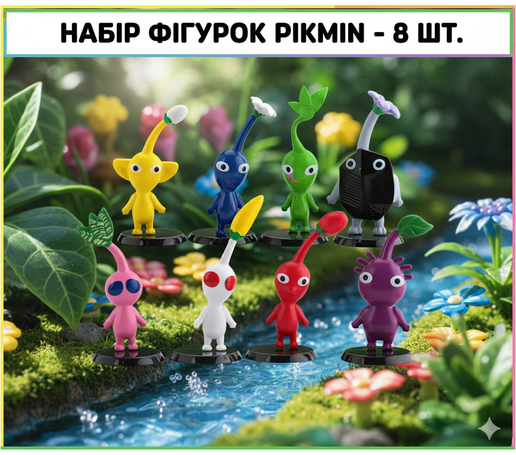 Набір фігурок Пікмін Pikmin іграшки 8 шт 5-10 см, фото №1