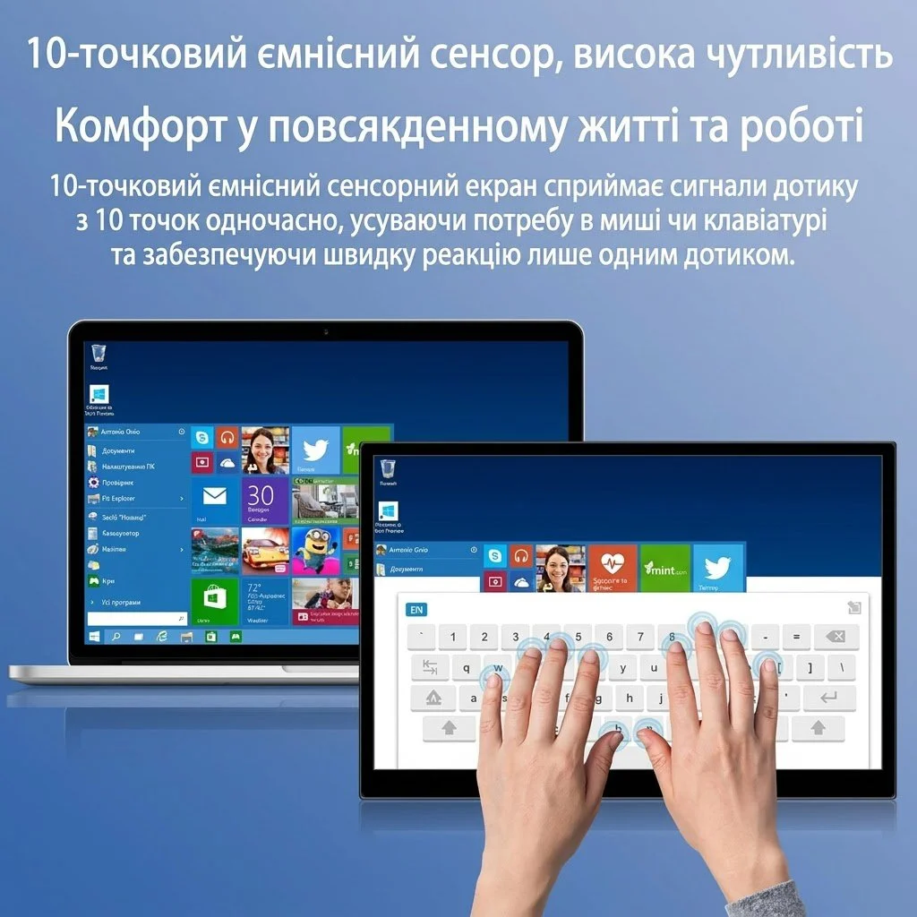 Монитор портативный сенсорный 16" Pisichen HD-160 Full HD IPS 60 Гц, фото №2