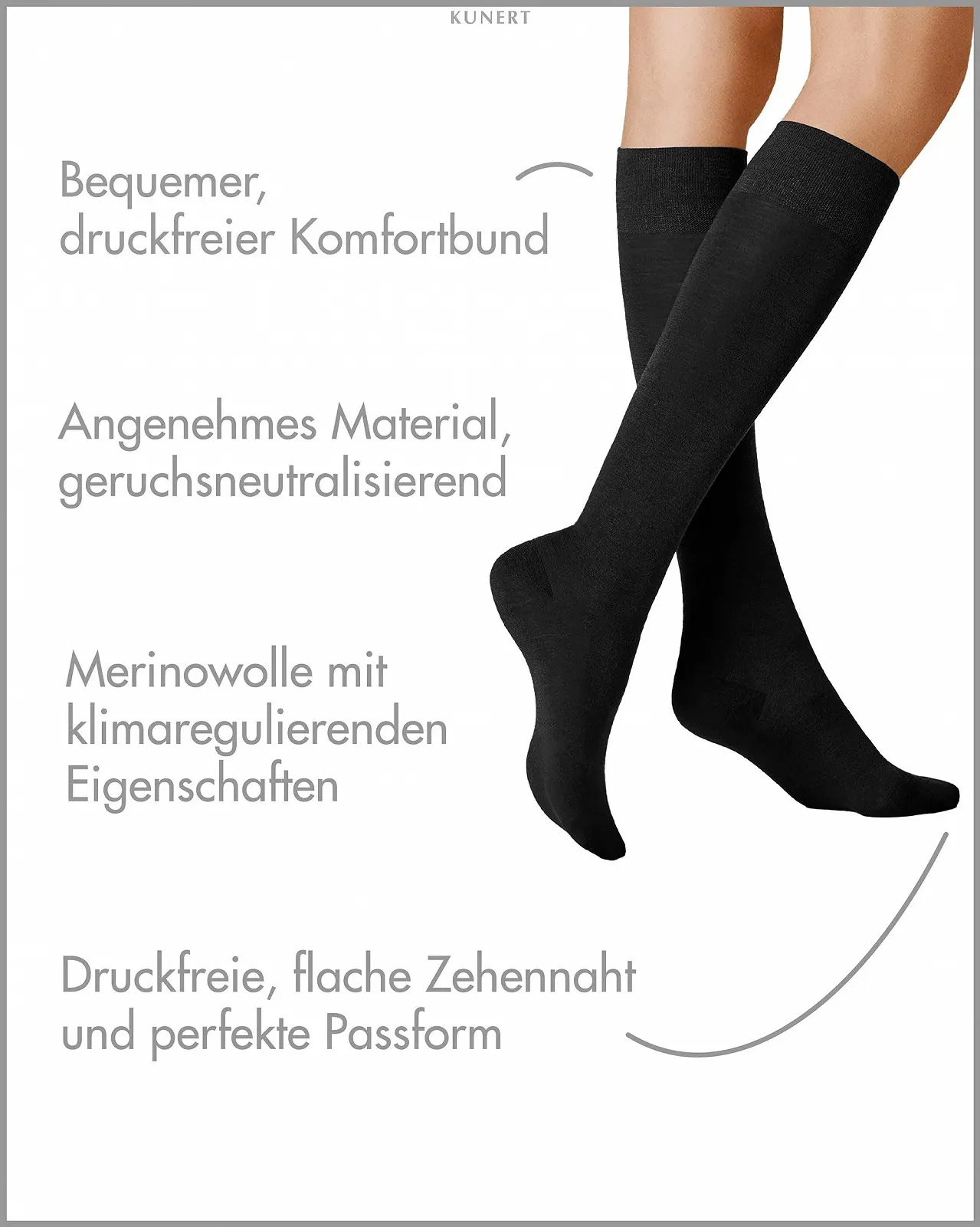 Гольфы KUNERT Sensual Женские Merino Breathable 150 Den, фото №2