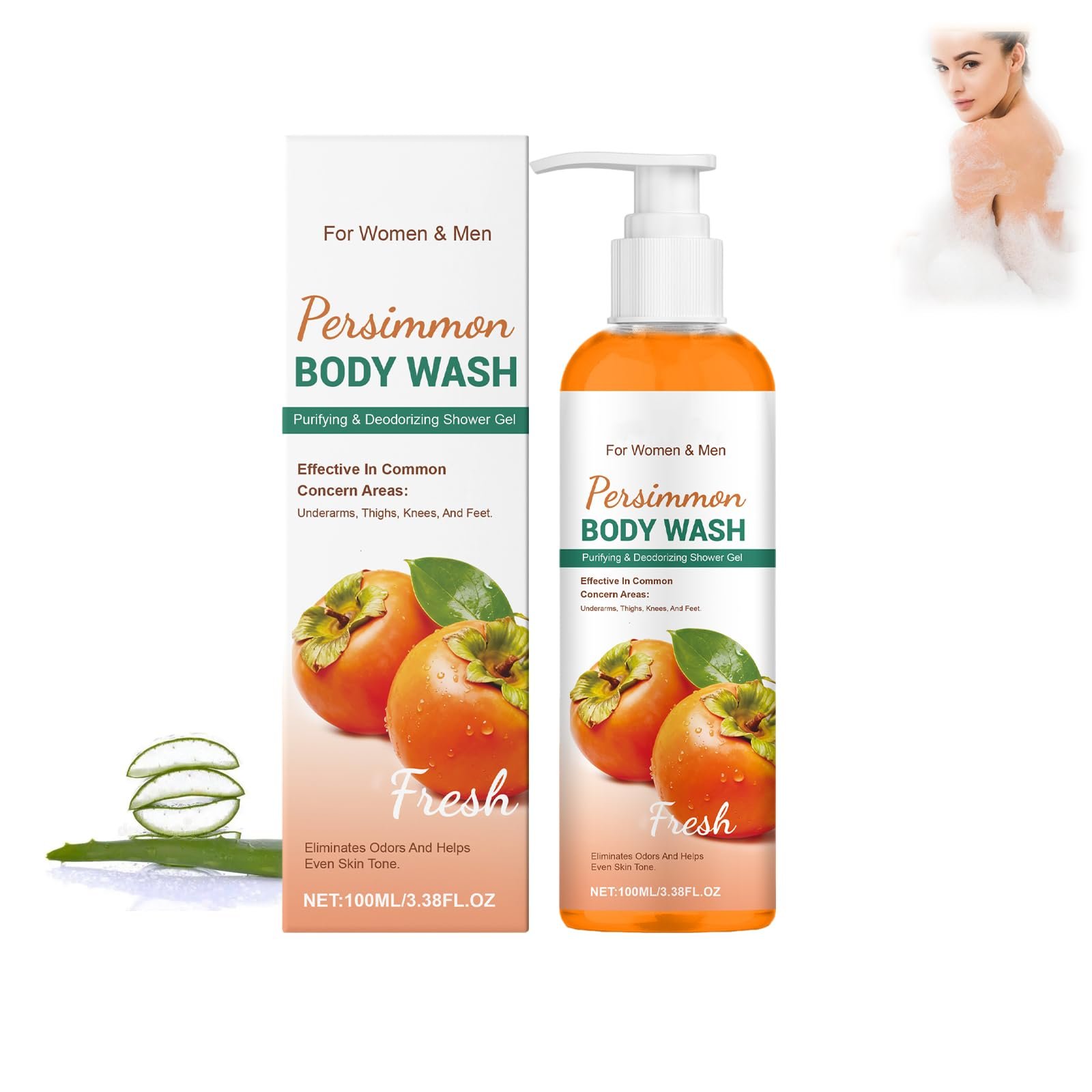 Гель для душу Kaki проти запаху тіла з екстрактами хурми та алое вера 1 шт, фото №1