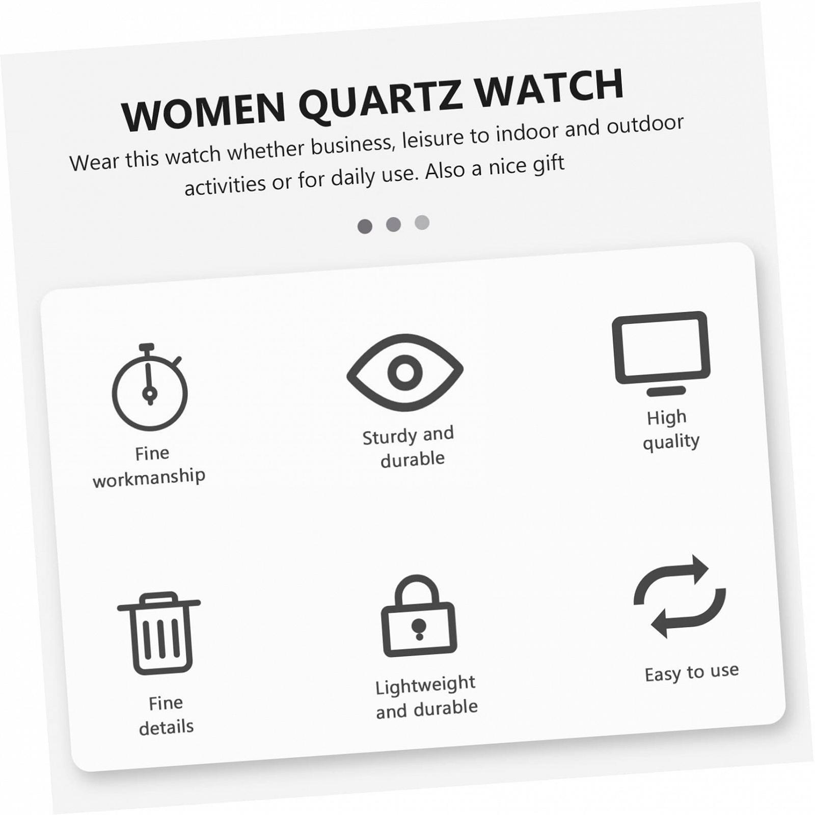 Жіночий наручний годинник Healvian Waterproof Belt Watch, водонепроникний, PU, білий, фото №4