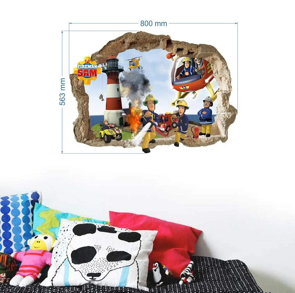 Наклейка на стіну Fireman Sam Fireman Sam Pattern 800 мм x 560 мм матова різнокольорова ПВХ вінілова прямокутна для приміщень, фото №2