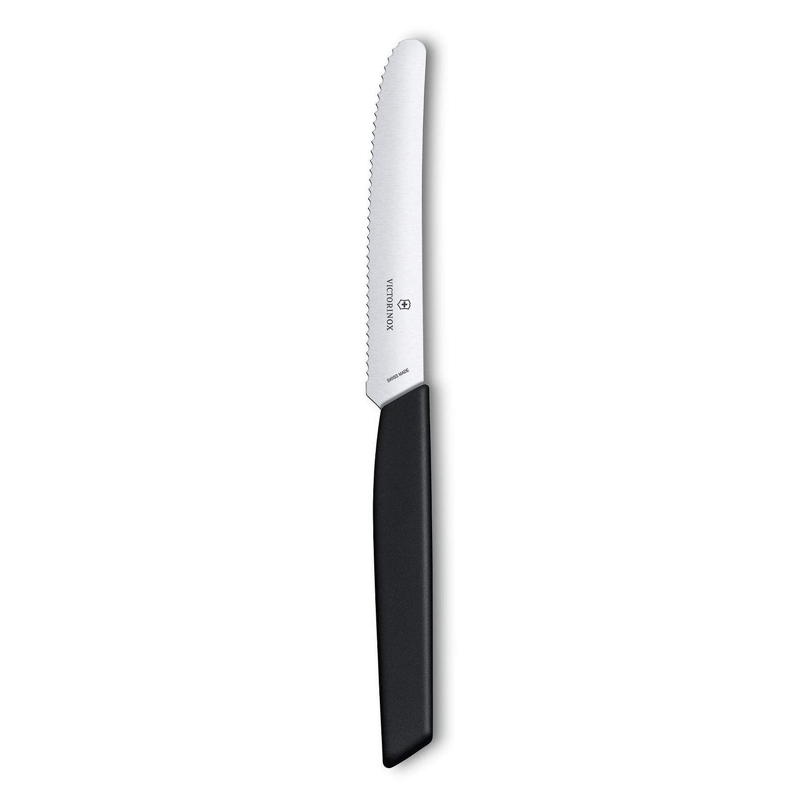Набор ножей Victorinox Swiss Modern Professional для овощей, 2 шт., нож для хлеба, экстра-острое лезвие, серрейторная кромка, 11 см, нержавеющая сталь, черный, фото №3