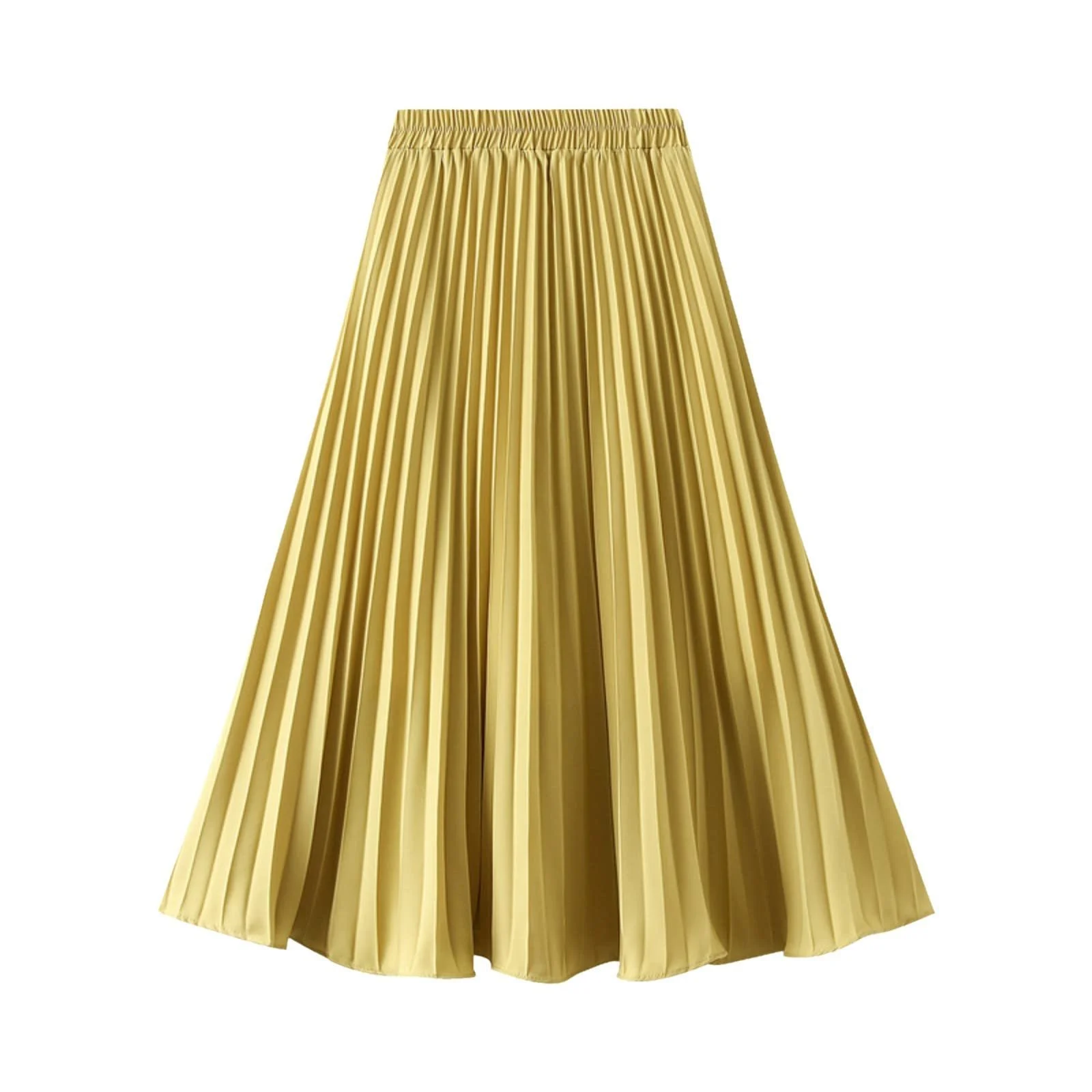 Плісирована спідниця жіноча весна-літо з еластичною талією приталена довга A-силуету, фото №1