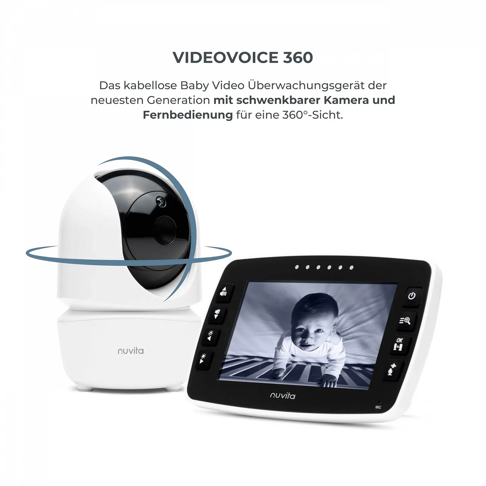 Відеоняня Nuvita Videovoice 3045 Wireless 360° VOX Night Vision Lullabies, фото №2 Відеоняня Nuvita Videovoice 3045 Wireless 360° VOX Night Vision Lullabies, фото №2