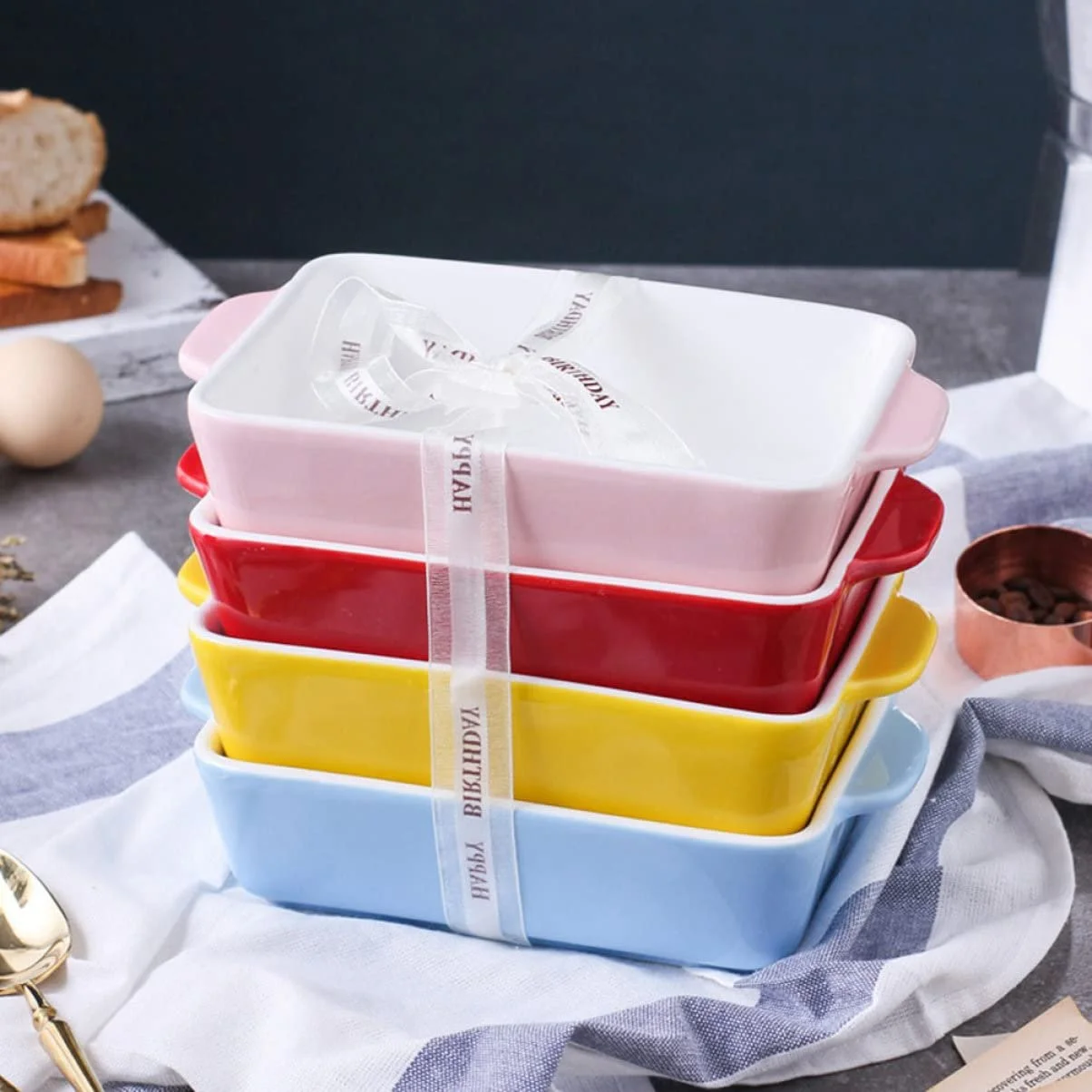 Форма для запікання Healifty Керамічна Прямокутна Жовта, фото №3 Форма для запікання Healifty Керамічна Прямокутна Жовта, фото №3