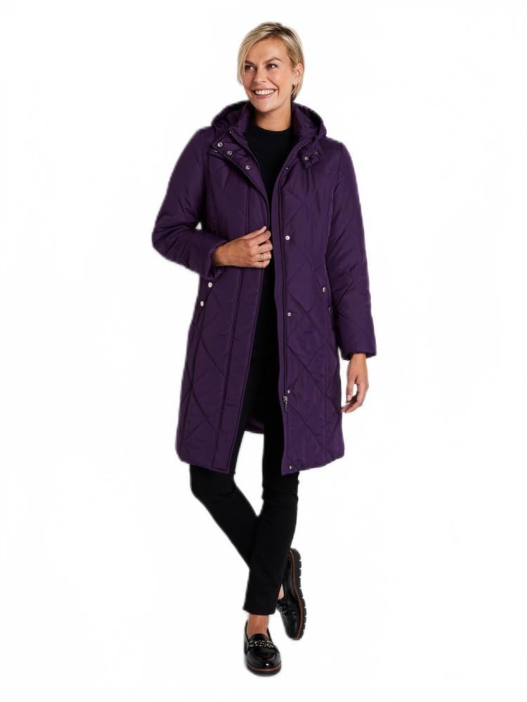 Длинное стеганое зимнее пальто с капюшоном Afibel, фото №1