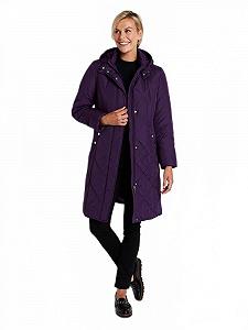 Длинное стеганое зимнее пальто с капюшоном Afibel - Фото 1