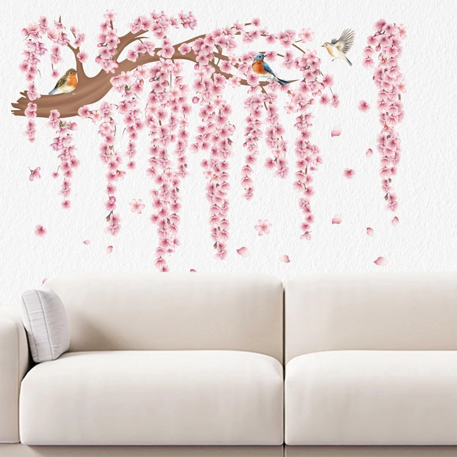 Наклейка на стіну Рожева сакура XXL 95 x 122 см Рожевий, фото №3