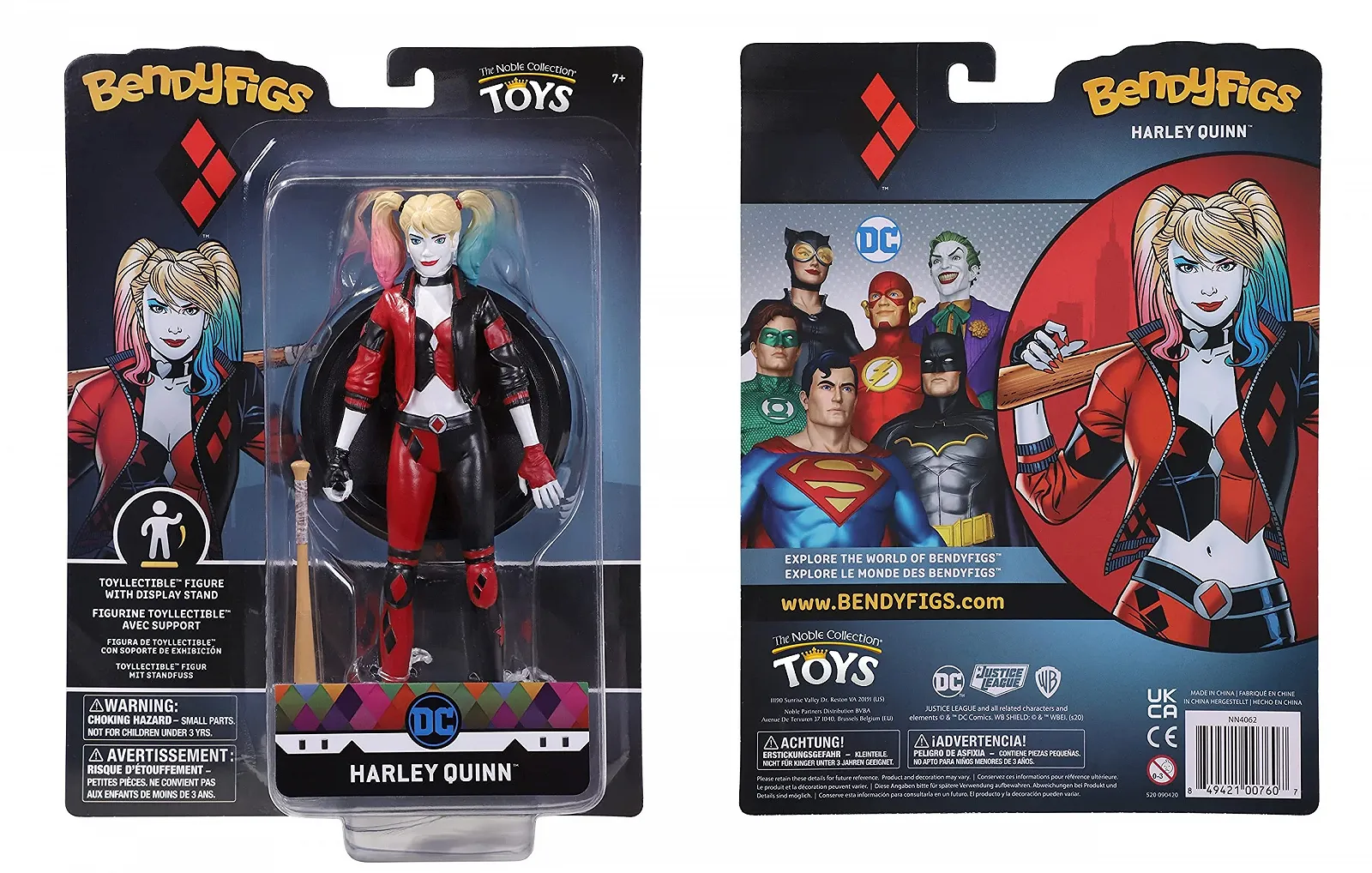 Ігрова фігурка Noble Toys Bendyfigs DC Comics Harley Rebirth гнучка з аксесуарами, фото №4