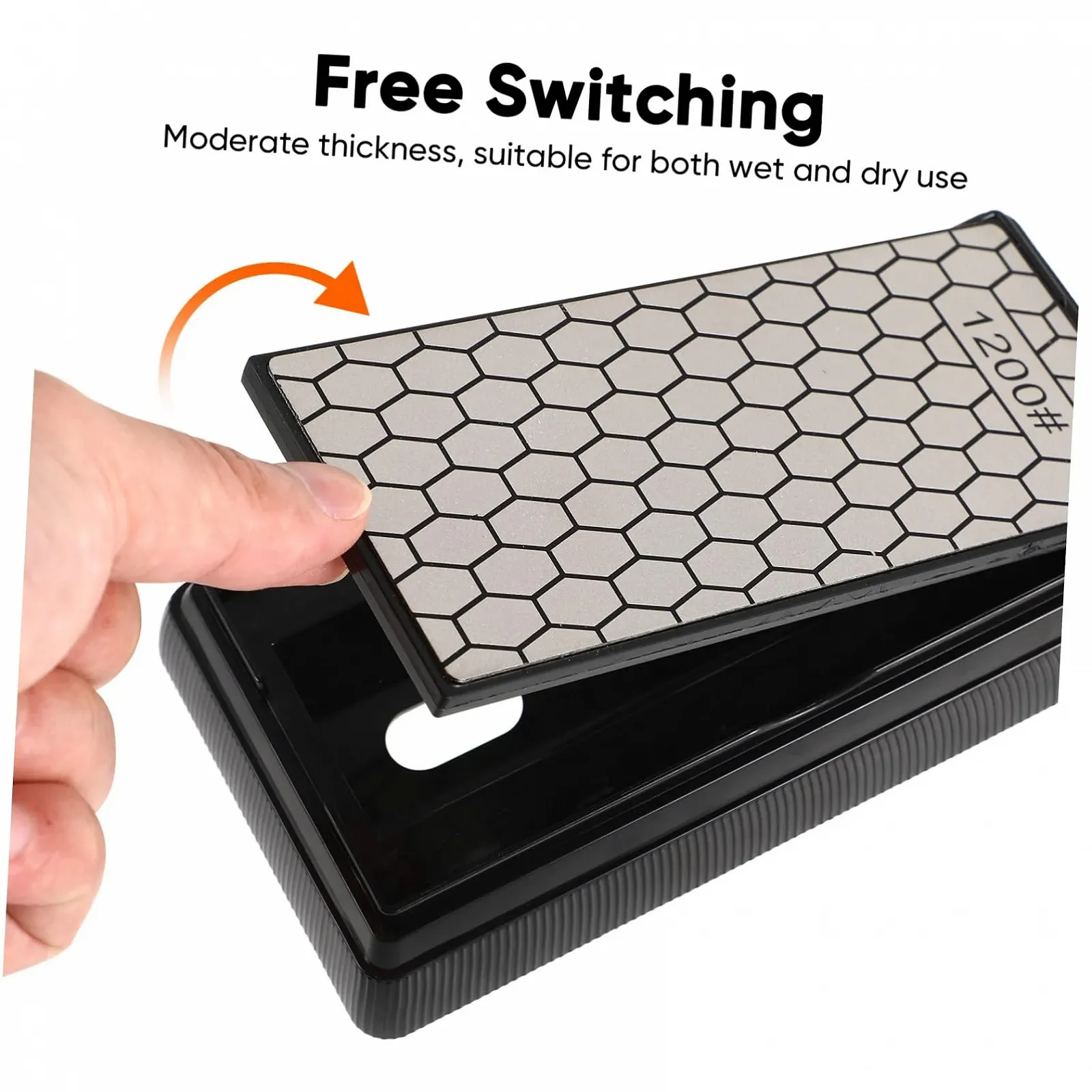 Точильний камінь Vaguelly алмазний двосторонній грубе та тонке заточування з нековзною основою, фото №7