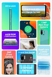 Смартфон Ulefone Note 6T 3GB + 64GB 8.5 мм Dual SIM 4G 6.1 дюйма HD+ 13MP + 5MP synthetic.ua - Фото 1