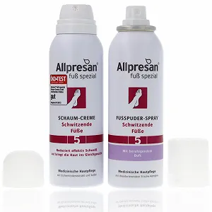 Набор Allpresan Fuß Spezial No. 5 против потливости ног с пеной-кремом 125 мл и спреем-пудрой 125 мл synthetic.ua - Фото 1