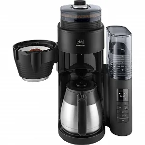 Кофемашина с кофемолкой Melitta AromaFresh Therm Pro X, с термокувшином и съемным резервуаром для воды, до 8 чашек кофе, черная synthetic.ua - Фото 1
